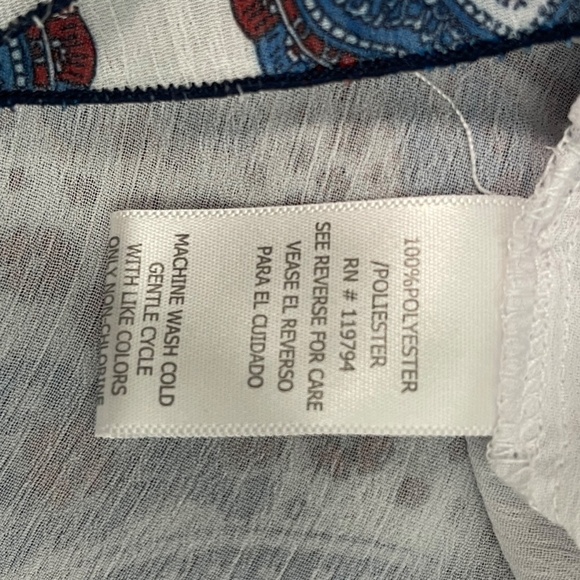 279- Energe Like New Red/Blue Multicolor Sleeveless Top Size Petite Medium - Picture 4 of 5